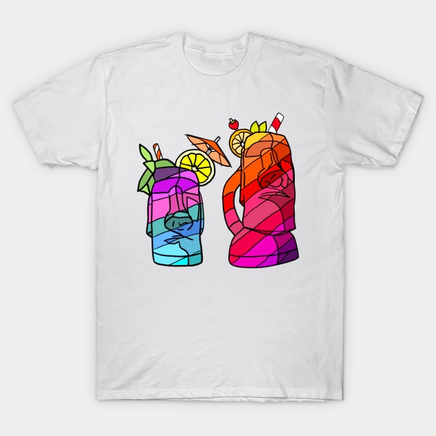 Easter Island Tiki Mugs T-Shirt by Nerdpins